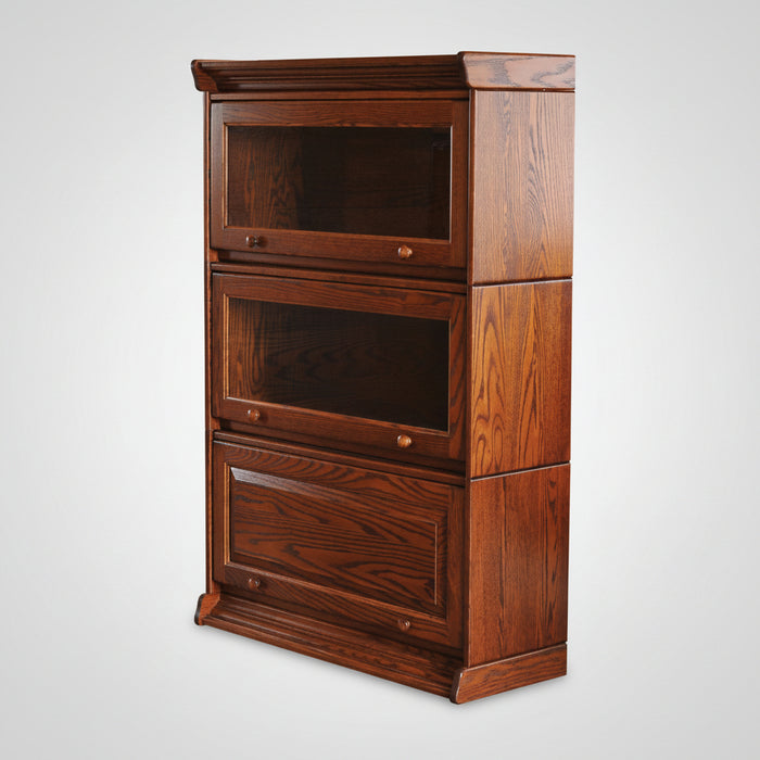 Amish Mission Barrister 36" Stackable Unit 3 Bookcase
Wood Knobs
Flat Glass