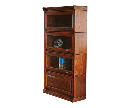 Amish Mission Barrister 36" Stackable Unit 4 Bookcase
Wood Knobs
Flat Glass