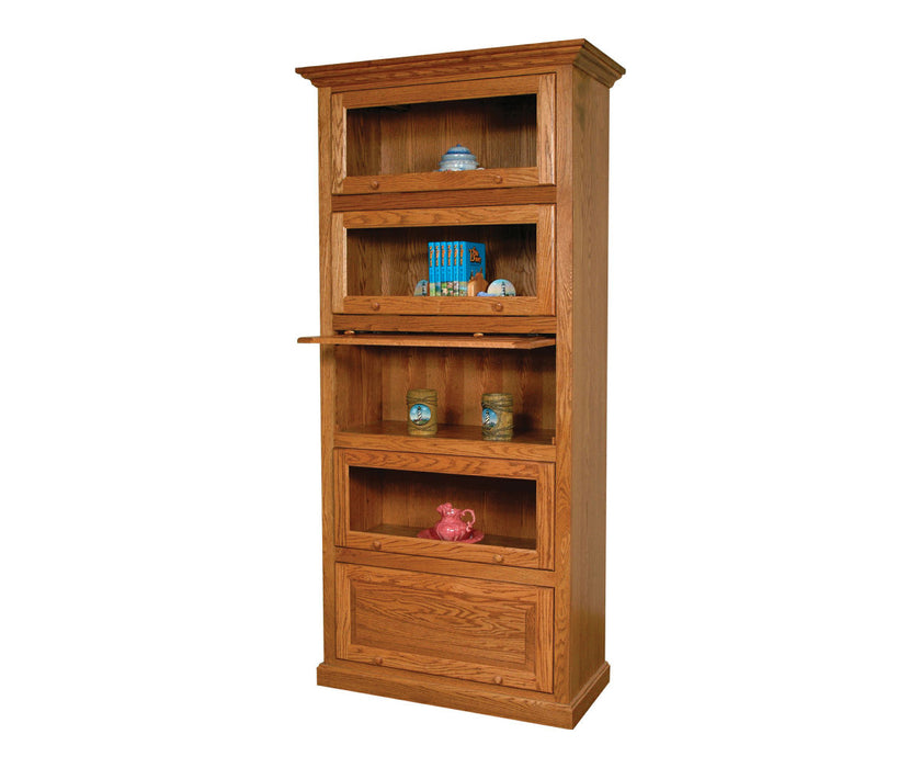 Amish Mission Barrister 40.5" One Piece 5 Door Bookcase
