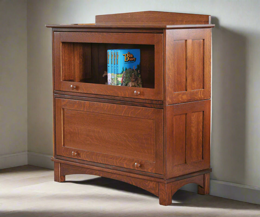 Amish Mission Barrister Stackable Unit 2 Bookcase
Wood Knobs
Ball Bearing Slides