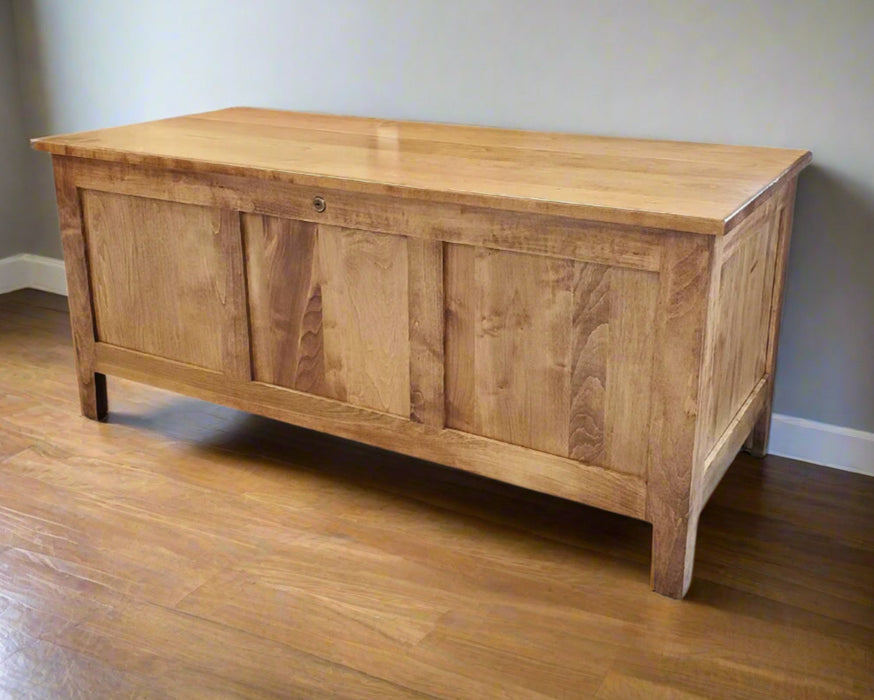 Mission Paneled Cedar Chest with Cedar Lining Amish Made Brown Maple Front Facing