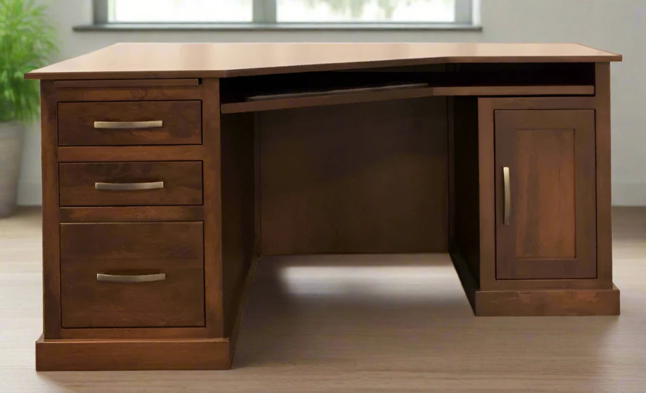 Amish Austin Mission 62" Wedge Desk Desk Units Farmhouse Mission