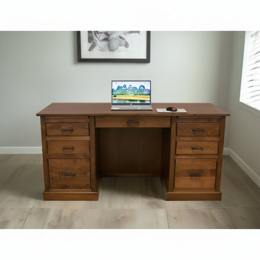 Amish Austin Mission Double Pedestal Desk Desk Only Double Pedestal Desks Farmhouse Mission