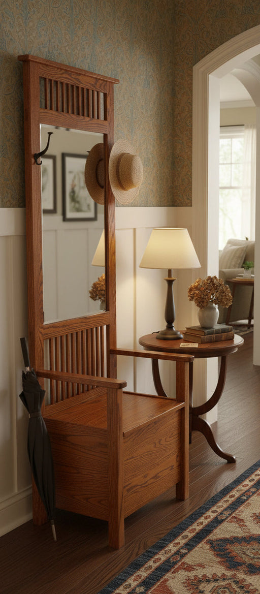 Amish Mission Hall Seat 24" Hall Seats Mission