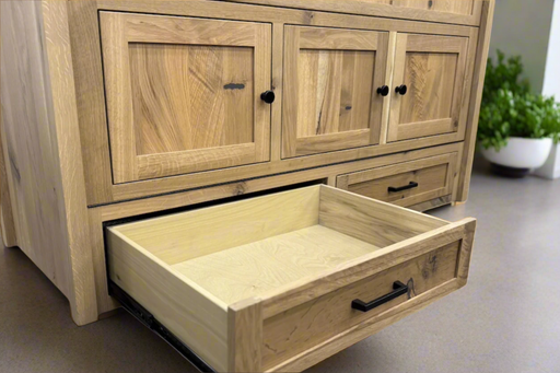 Amish Mission Hide-a-Bed With Drawers - Amish Murphy Bed - Space Saving Bed - Solid QSWO - Drawer Detail