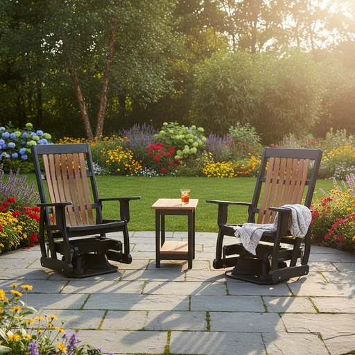 Amish Mission Poly Gliders with Swivel and End Table Set