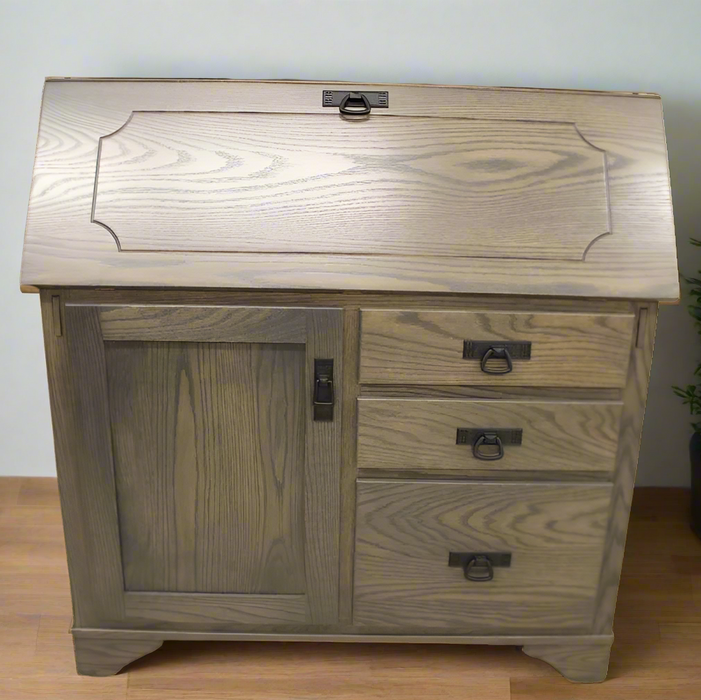 Amish Millers Mission Secretary Desk Single Pedestal Desks Farmhouse Mission