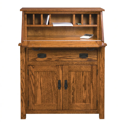 Amish Mission Secretary Desk Open Black Mission Hardware