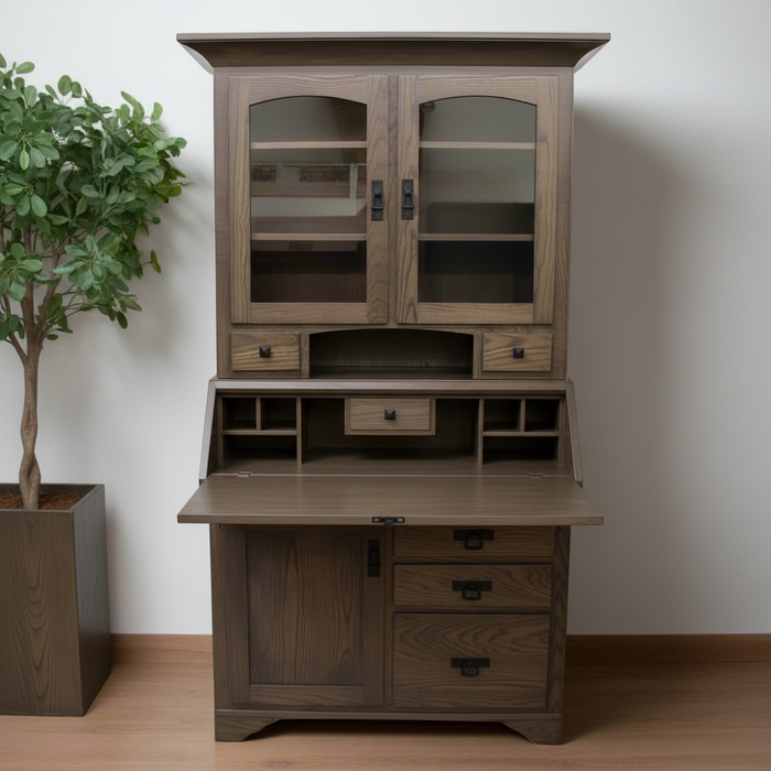 Amish Millers Mission Secretary Desk Single Pedestal Desks Farmhouse Mission