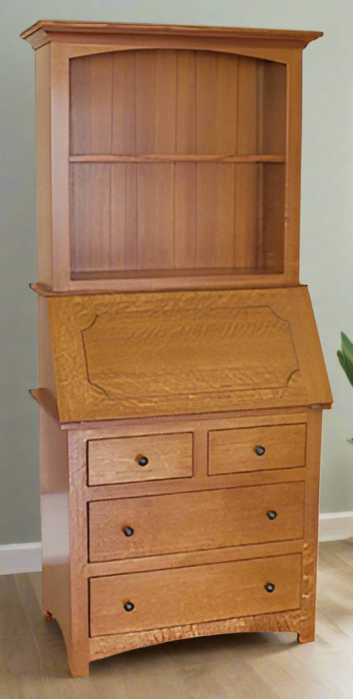 Amish Millers Mission Secretary Desk Optional Open Hutch Top Secretary Desks Farmhouse Mission