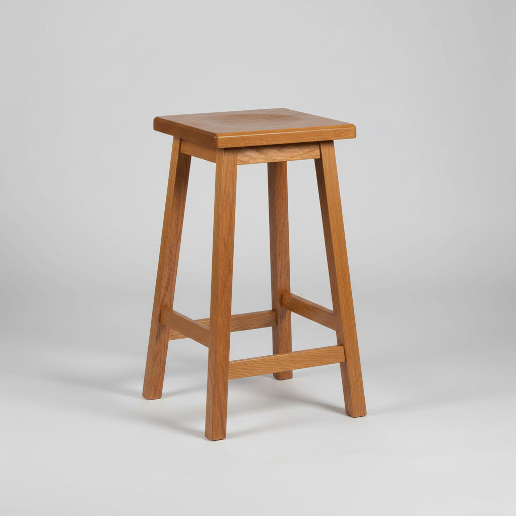 Amish Mission Square Barstool Farmhouse Square Seat Barstool