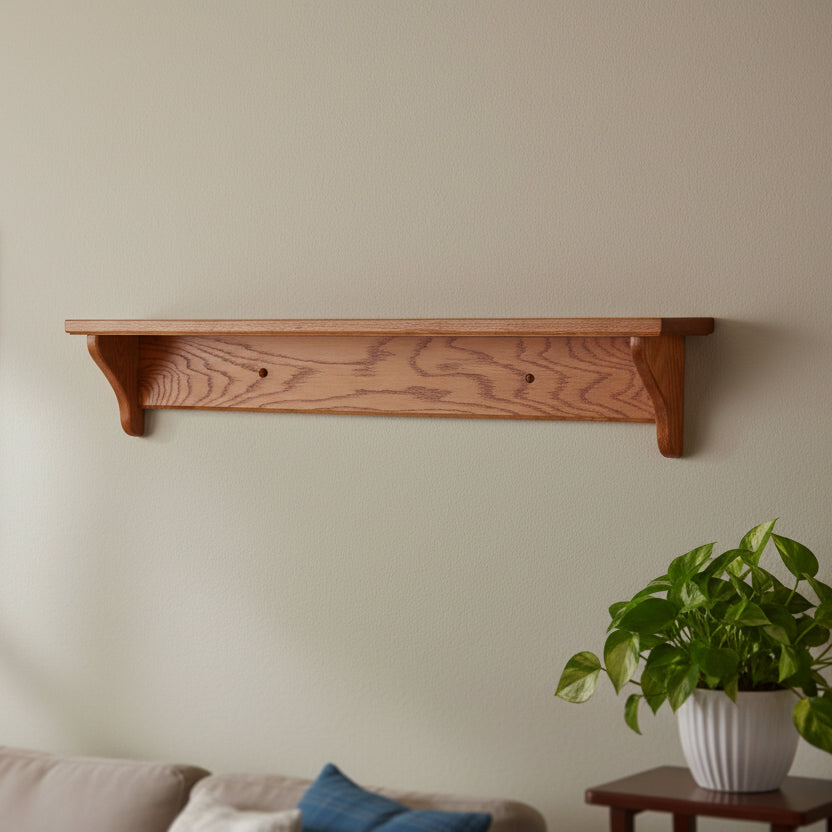 Amish Mission Wall Shelf 7" Deep - Multiple Sizes