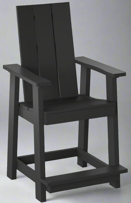 Amish Modern Balcony Chair in Black Poly  Outdoor Amish Furntirue