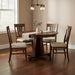 Amish Modern Mission Round Single Pedestal Table - Mission Base - Round Amish Table - Sap Cherry - OCS-117 Asbury - In-Room Photo