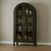 Amish Modern Round Display Cabinet Curio Bookcase Black Painted Mid Century Modern Case