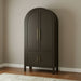 Amish Modern Round Top Full Length Door Bookcase with Gold Hardware