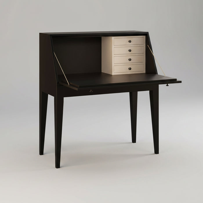 Amish Modern Shaker Mid Century Modern Secretary Desk with Flip Down Lid