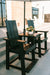Amish Modern Tete-a-Tete Set Black Side View outdoor Amish poly furniture