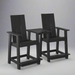 Amish Modern Balcony Chairs set with end table in black poly outdoor Amish furniture