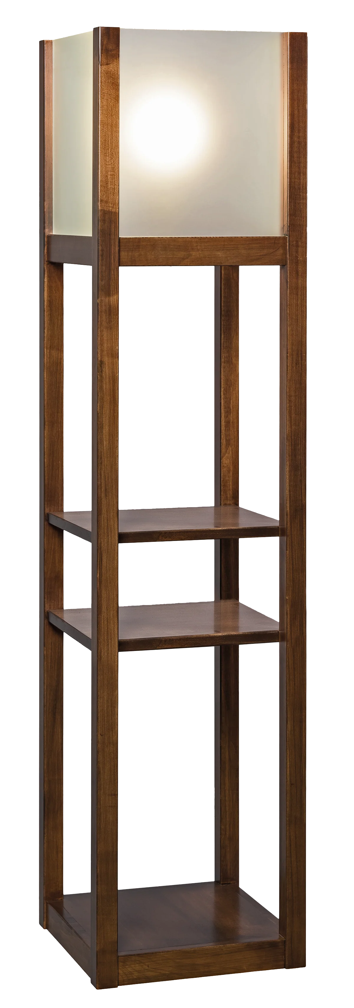 Moldova Floor Lamp with Shelf Storage Amish Made Front Facing