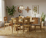 Amish Moline Mid Century Dining Set with Boca Double Pedestal Table Moline Dining Chairs