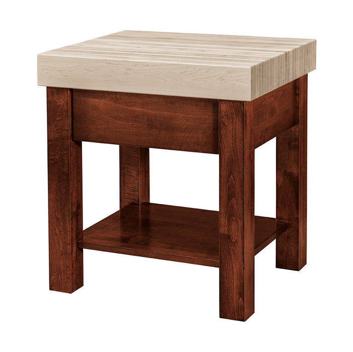 Amish Mom's Favorite Kitchen Island - Butcher Block Top Kitchen Island - Kitchen Work Station - Hard Maple Butcher Block -Blank Photo