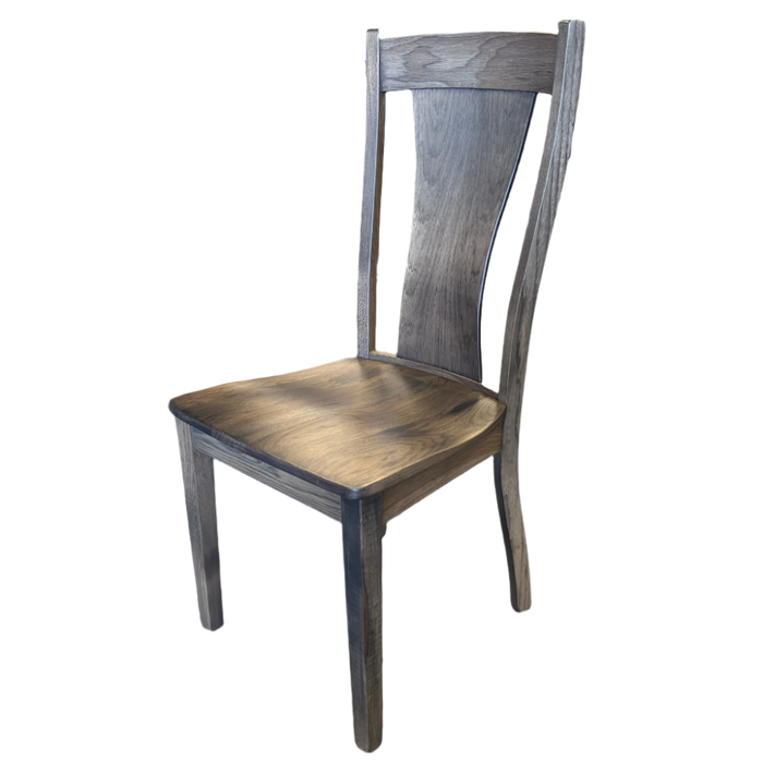 Amish Montana Double Pedestal - Ashville Side Chairs - Wengerd Wood - Solid Rustic Hickory & Maple - 2-Tone Paint & Glaze & Stain - Chair Only