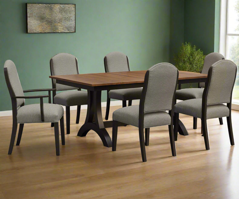 Amish Morgan Fabric Chair Dining Set - Amish Upholstered  Dining Set - Y&M Chair