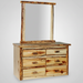 Amish New Hope Aspen Live Edge Log Dresser 6 Drawer - Colorado Aspen Liv Edge Log - Dresser & Mirror Photo