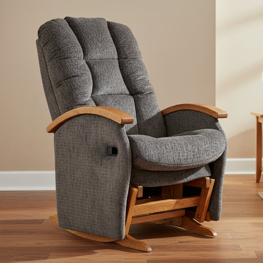 Newport Oak with Fruitwood Stain Zumba Fabric Swivel Glider