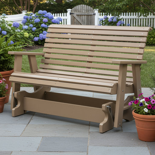 Levi Leisure Rollback 4 Foot Glider Amish Poly Rollback 4 Foot Glider Front Facing