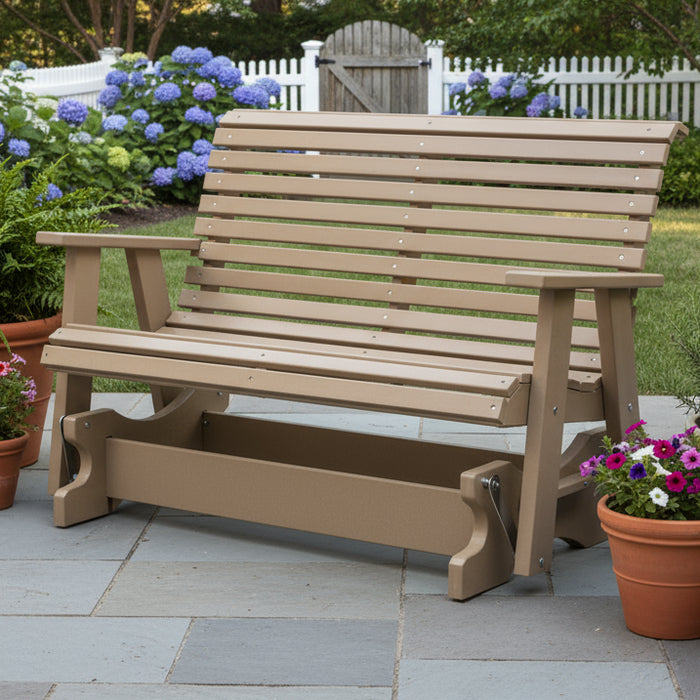 Levi Leisure Rollback 4 Foot Glider Amish Poly Rollback 4 Foot Glider Front Facing