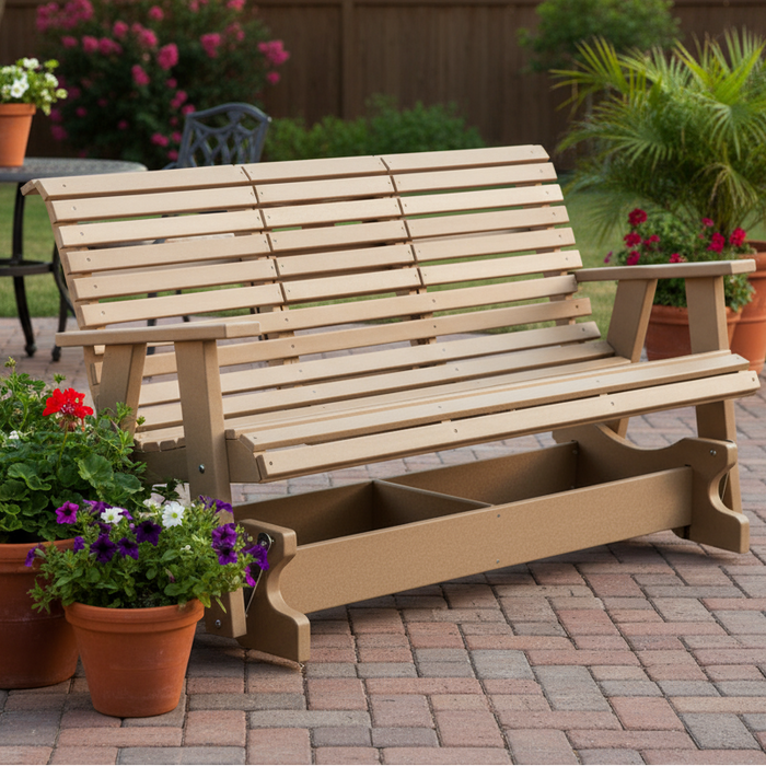 Levi Leisure Rollback 5 Foot Glider Amish Poly Rollback 5 Foot Glider Front Facing