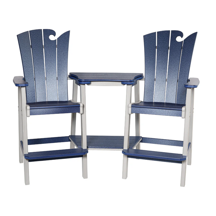 Amish OceanWavz Bar Chairs w/ 2 Piece Settee Set
Amish Made Poly Outside Furniture
Patriot Blue on Light Gray