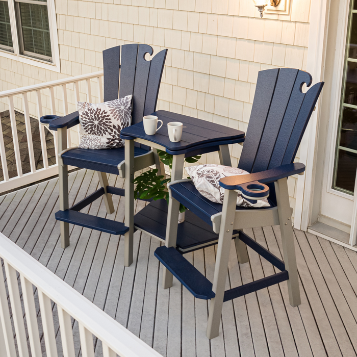 Amish OceanWavz Bar Chairs w/ 2 Piece Settee Set
Amish Made Poly Outside Furniture
Patriot Blue on Light Gray