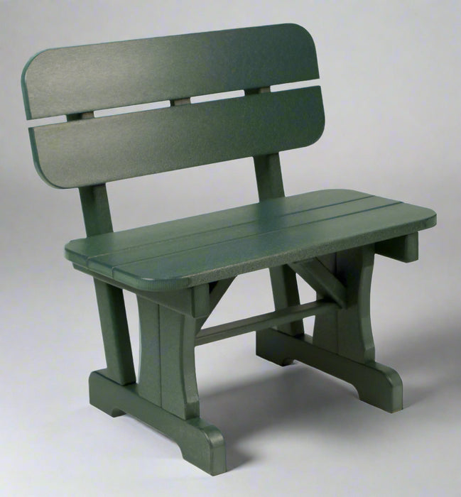 Levi Leisure Bench with Back Amish Poly Outdoor 30"  Bench with Back Front Facing