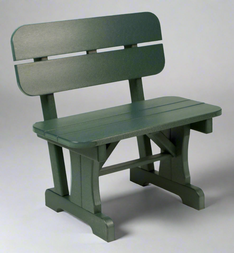 Levi Leisure Bench with Back Amish Poly Outdoor 30"  Bench with Back Front Facing