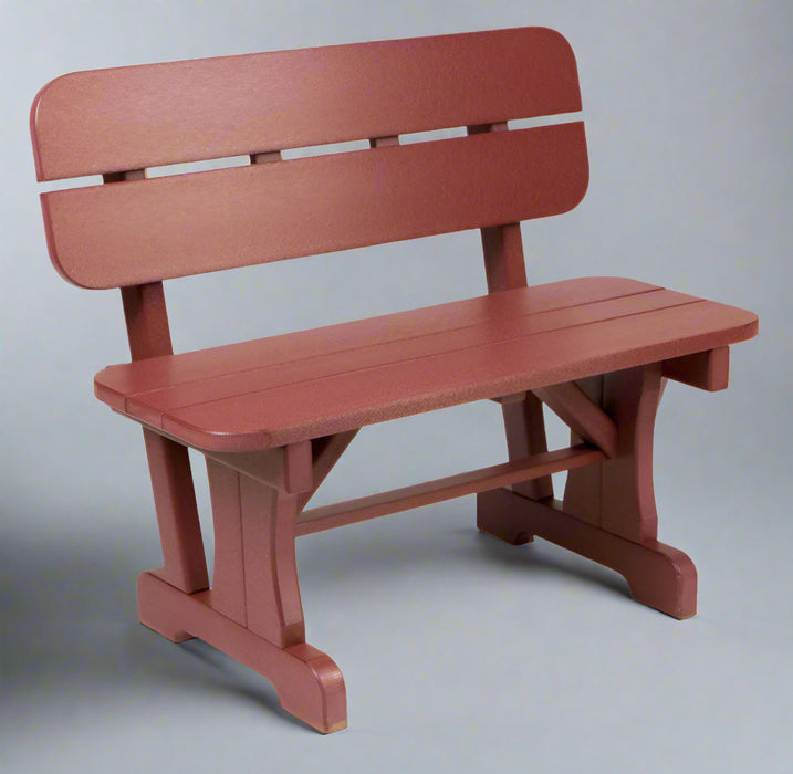 Levi Leisure 36" Bench with Back Amish Poly Outdoor 36" Bench with Back Front Facing