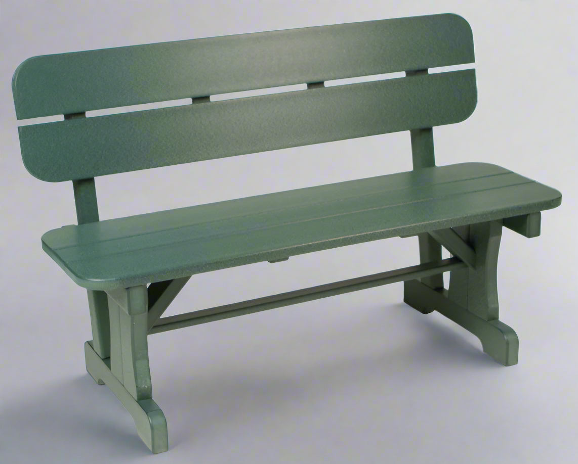 Levi Leisure 36" Bench with Back Amish Poly Outdoor 36" Bench with Back Front Facing