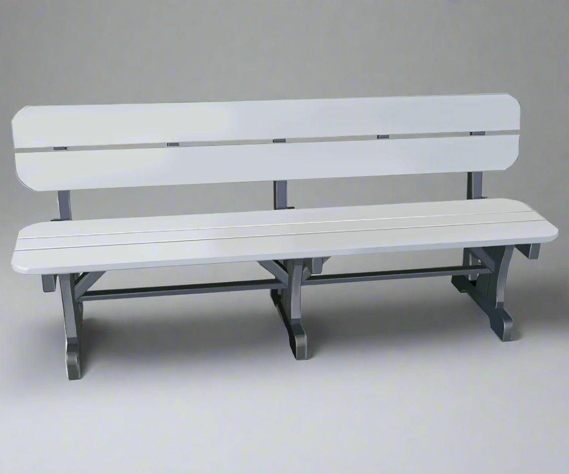 Levi Leisure 72" Bench with Back Amish Poly Outdoor 72" Bench with Back Front Facing