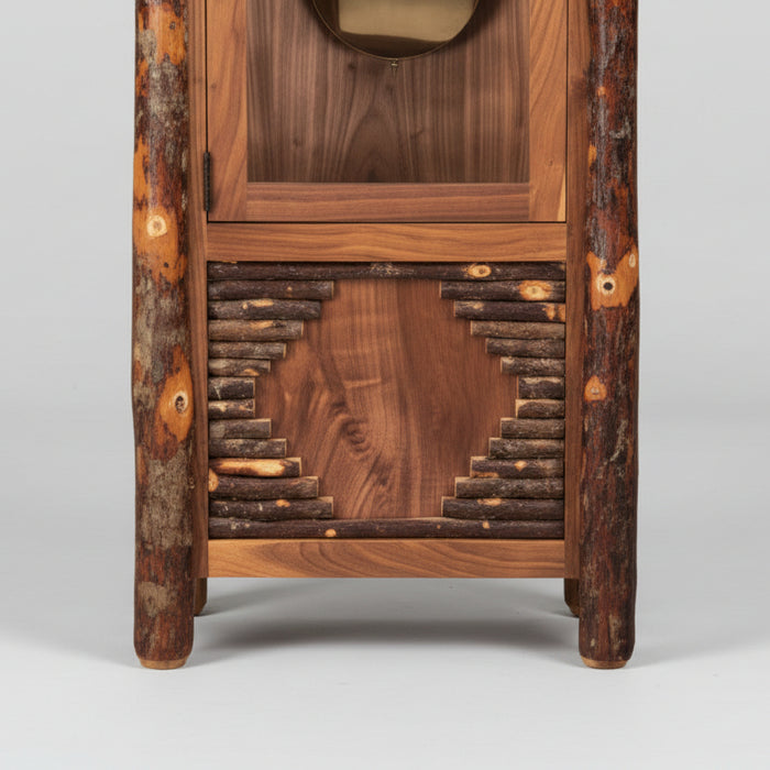 Amish Hickory Log Old Country Grandfather Clock