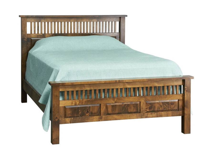 Amish Old World Mission Antique Bed - Amish Made Mission Bed - J&M Woodworking - Solid Maple Mission Bed - 