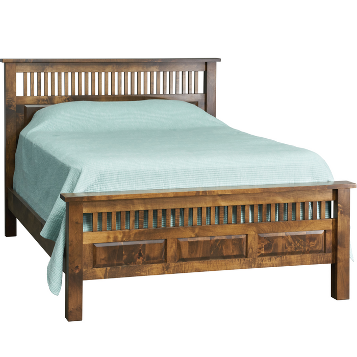 Amish Old World Mission Antique Bed - J&M Woodworking - Amish Made Mission Bed - Solid Maple Bed