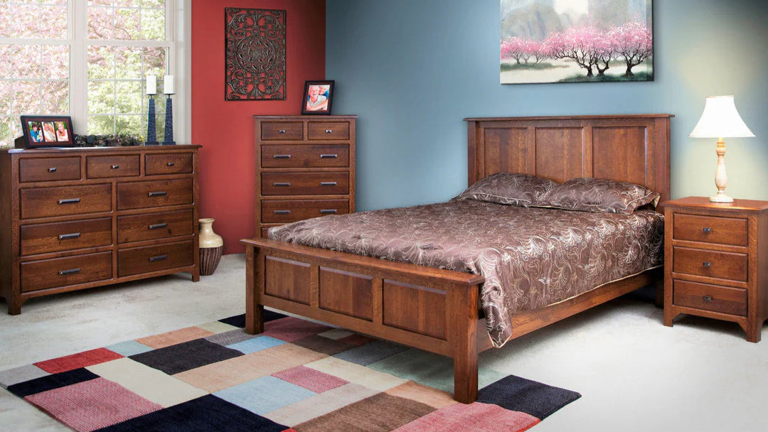 Amish Old World Mission Bedroom Set - J&M Woodworking - Amish Quarter Sawn White Oak Bedroom Set - Room Photo 1