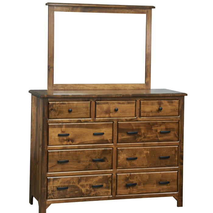 Amish Old World Mission Dresser & Mirror - J&M Woodworking - Amish Quarter Sawn White Oak Bedroom Set 