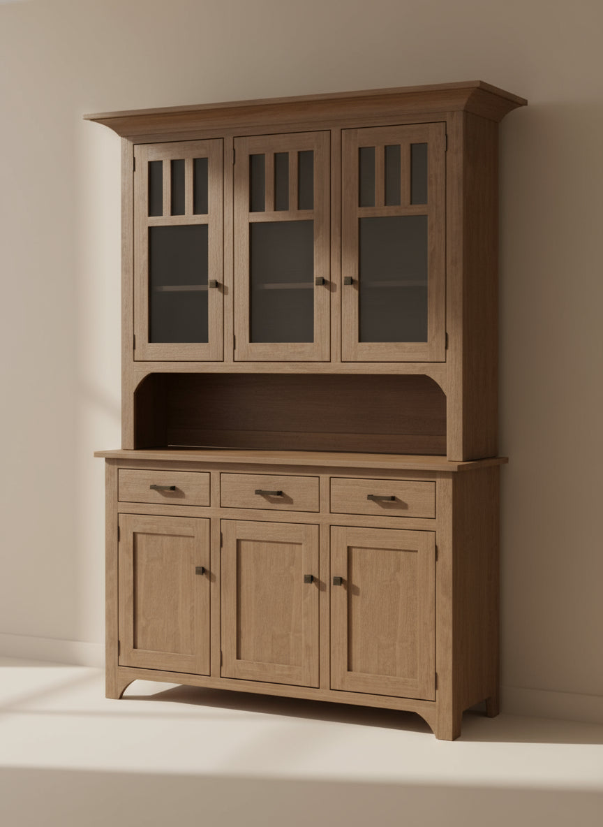 Old World Mission 3-Door Hutch 3-Door Hutches Mission