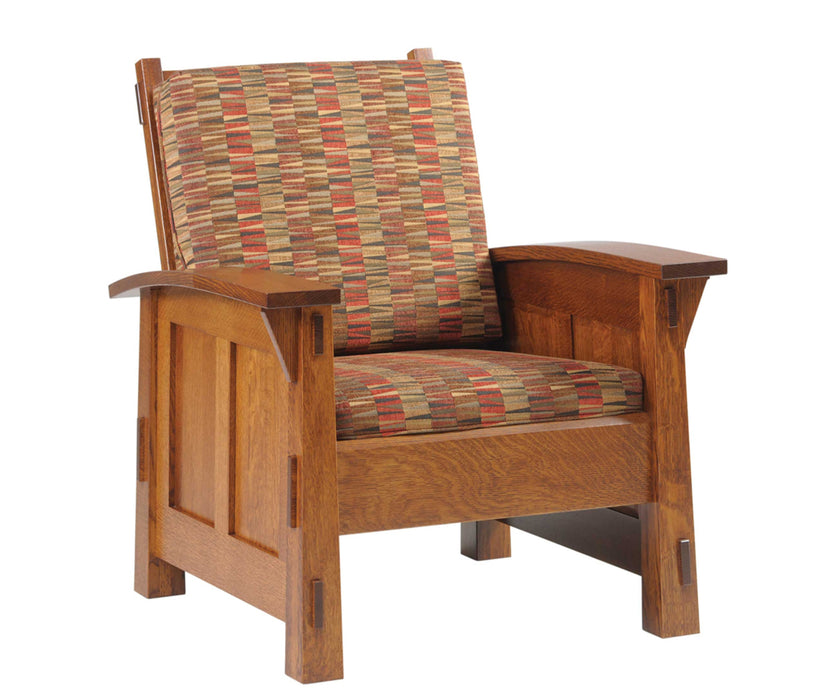 Amish Olde Shaker Chair- Quality Fabrications - Amish Made Craftsman Mission Style Living Room Chair - No Background
