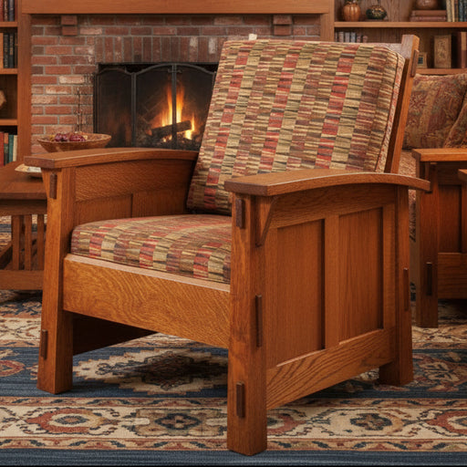 Amish Olde Shaker Chair - Quality Fabrications - Amish Made Craftsman Mission Style Living Room Chair