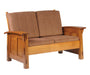 Amish Olde Shaker Love Seat - Quality Fabrications - Amish Craftsman Mission Style Love Seat - Solid Wood - No Background
