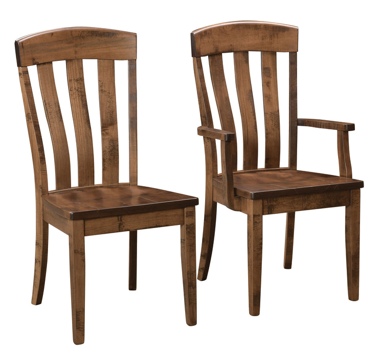 Amish Oregon Dining Chair - Rough Sawn - Side Chair & Arm Chair